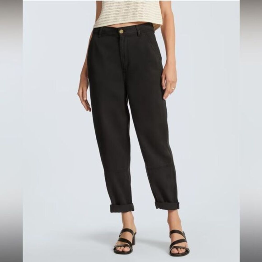 Everlane Women’s 6 Tencel Relaxed Fit Chino Pant Black Slouchy Trouser New